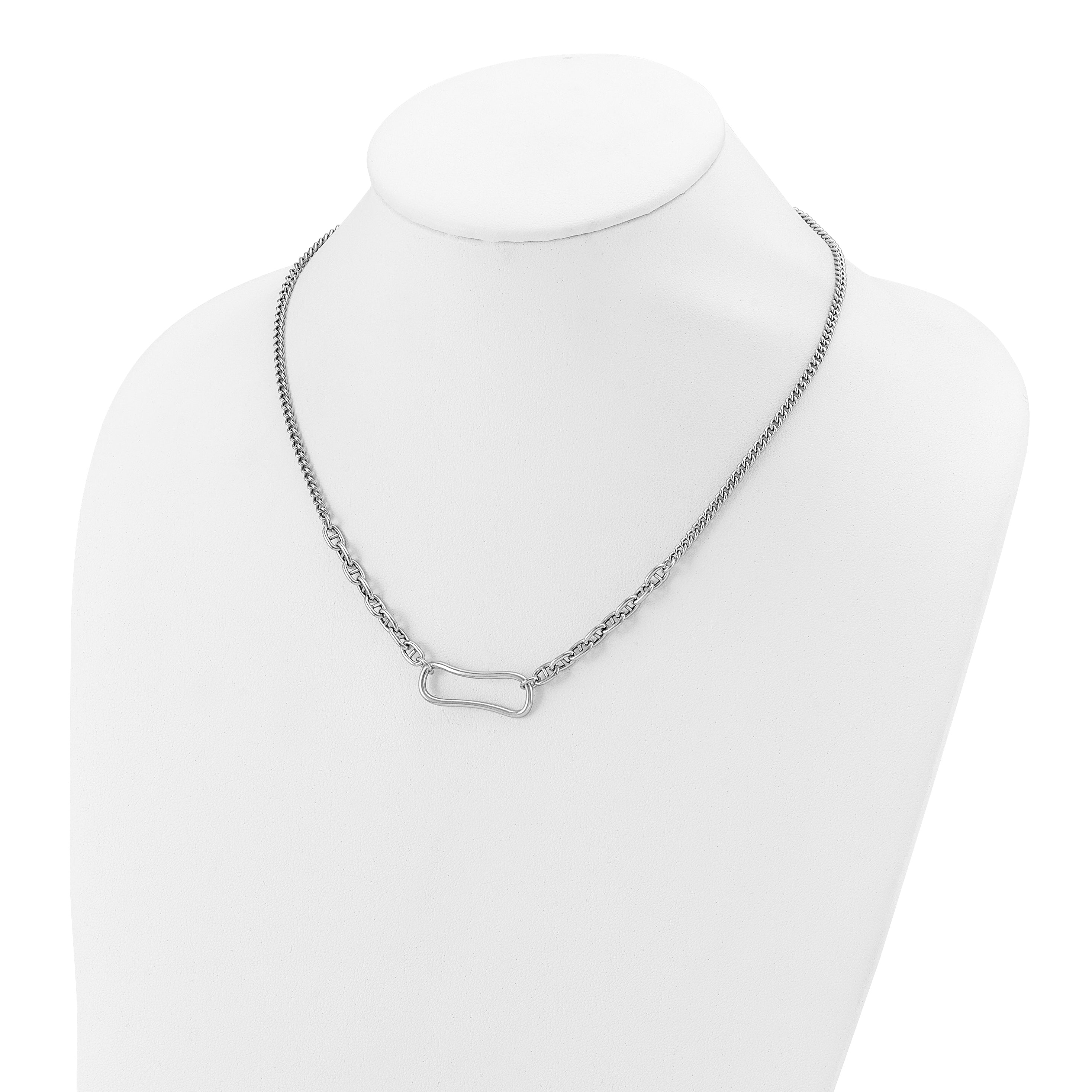 Sterling Silver Rhodium-plated with 2in ext. Necklace