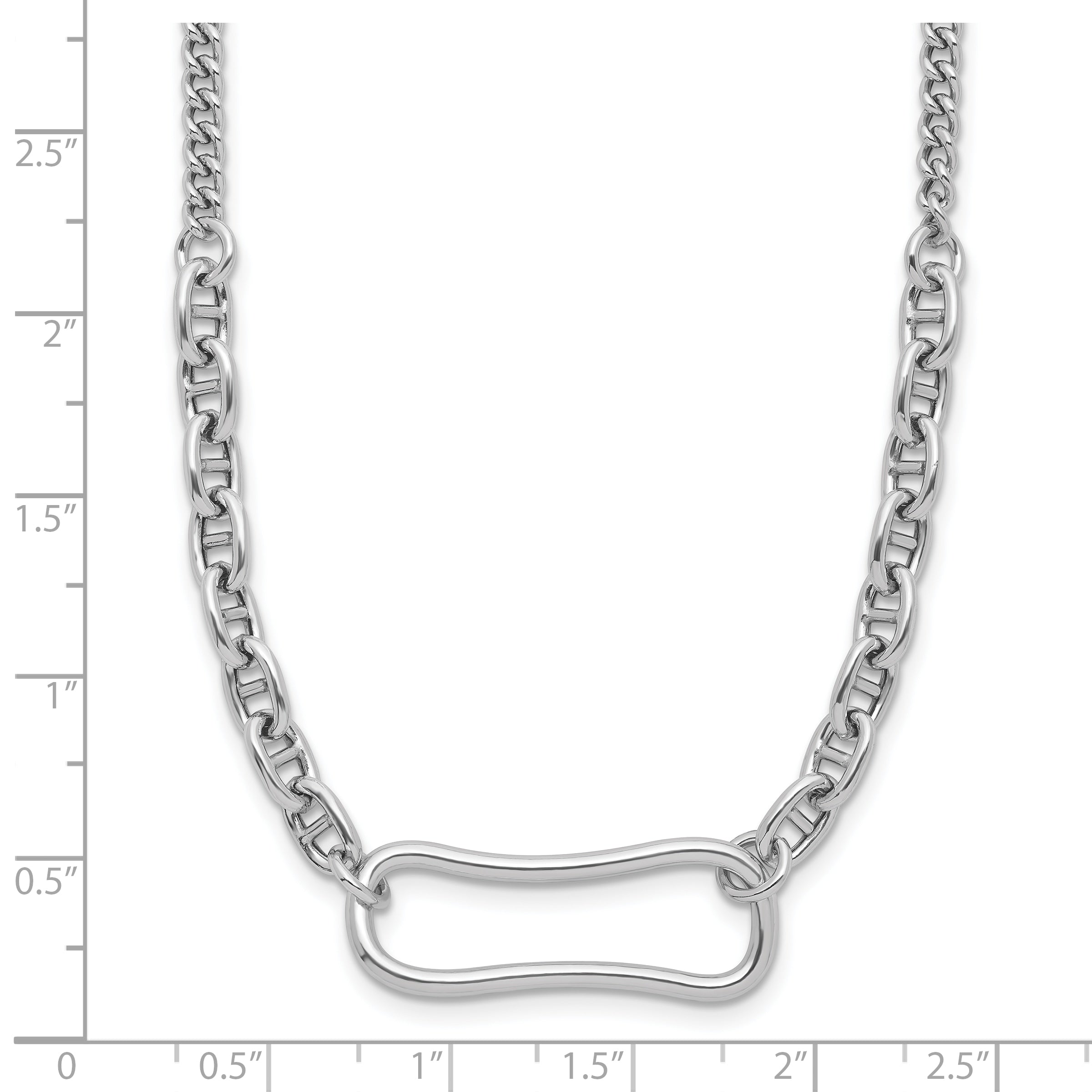 Sterling Silver Rhodium-plated with 2in ext. Necklace