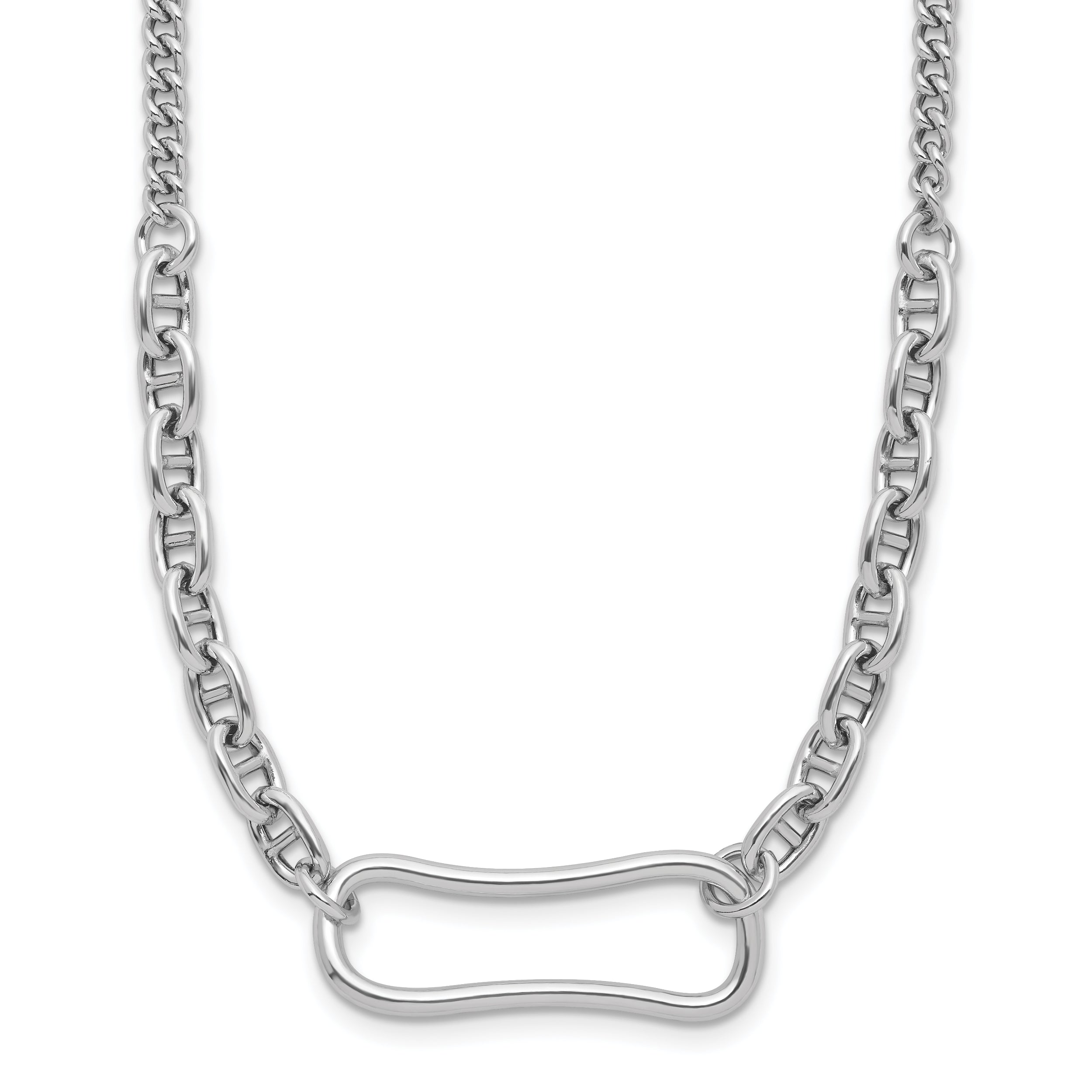 Sterling Silver Rhodium-plated with 2in ext. Necklace