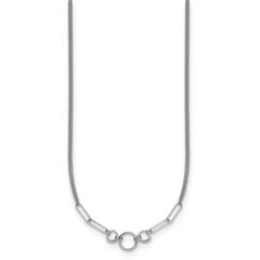 Sterling Silver Rh-plated 2-Strand w/1.75in ext. Fancy Necklace