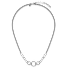 Sterling Silver Rh-plated 2-Strand w/1.75in ext. Fancy Necklace