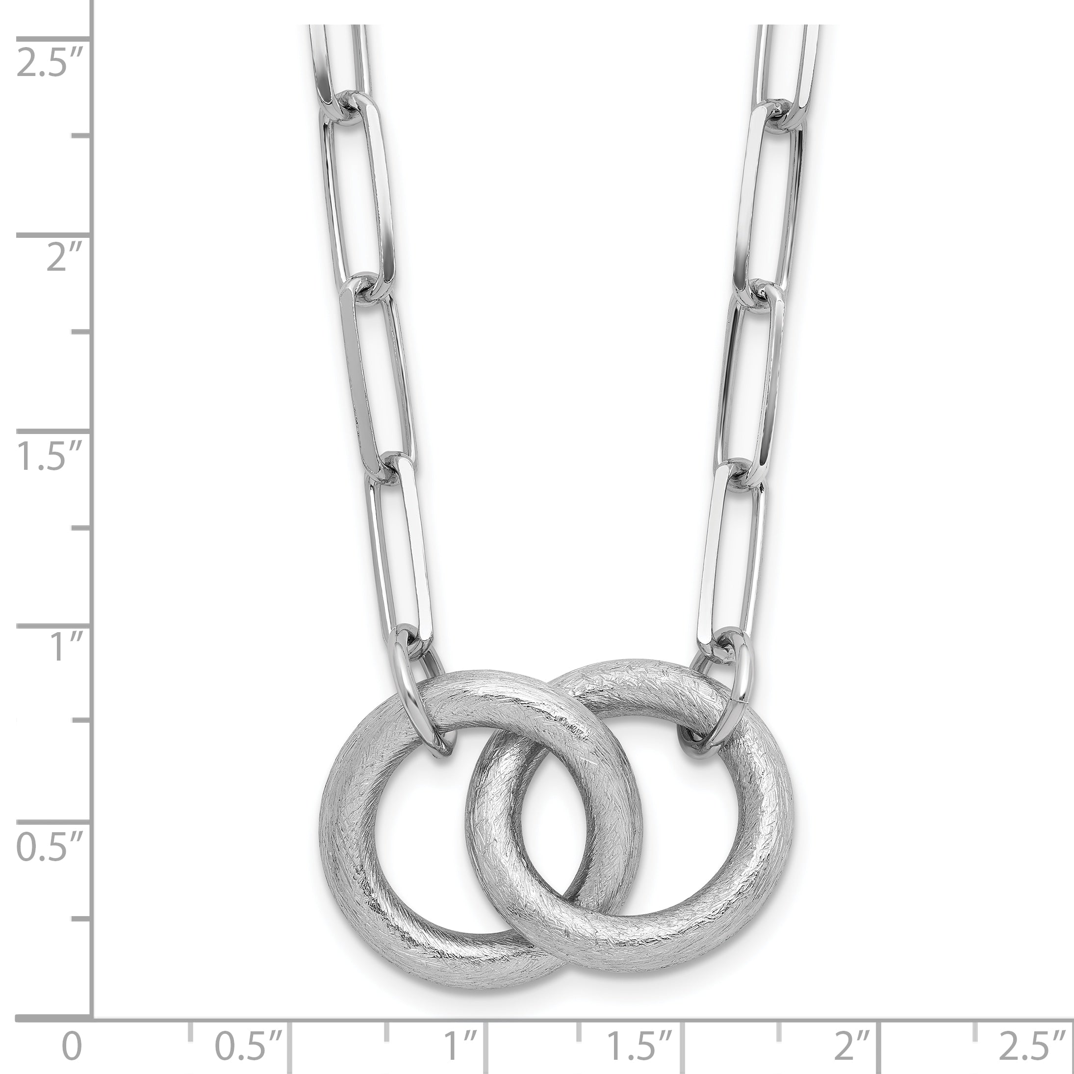 Sterling Silver Rhodium-plated Fancy Link w/1.75in ext. Necklace