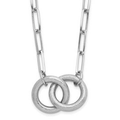 Sterling Silver Rhodium-plated Fancy Link w/1.75in ext. Necklace