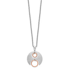 Sterling Silver Rh/Rose gold-plat Polish/Brushed w/1in ext. Neckla