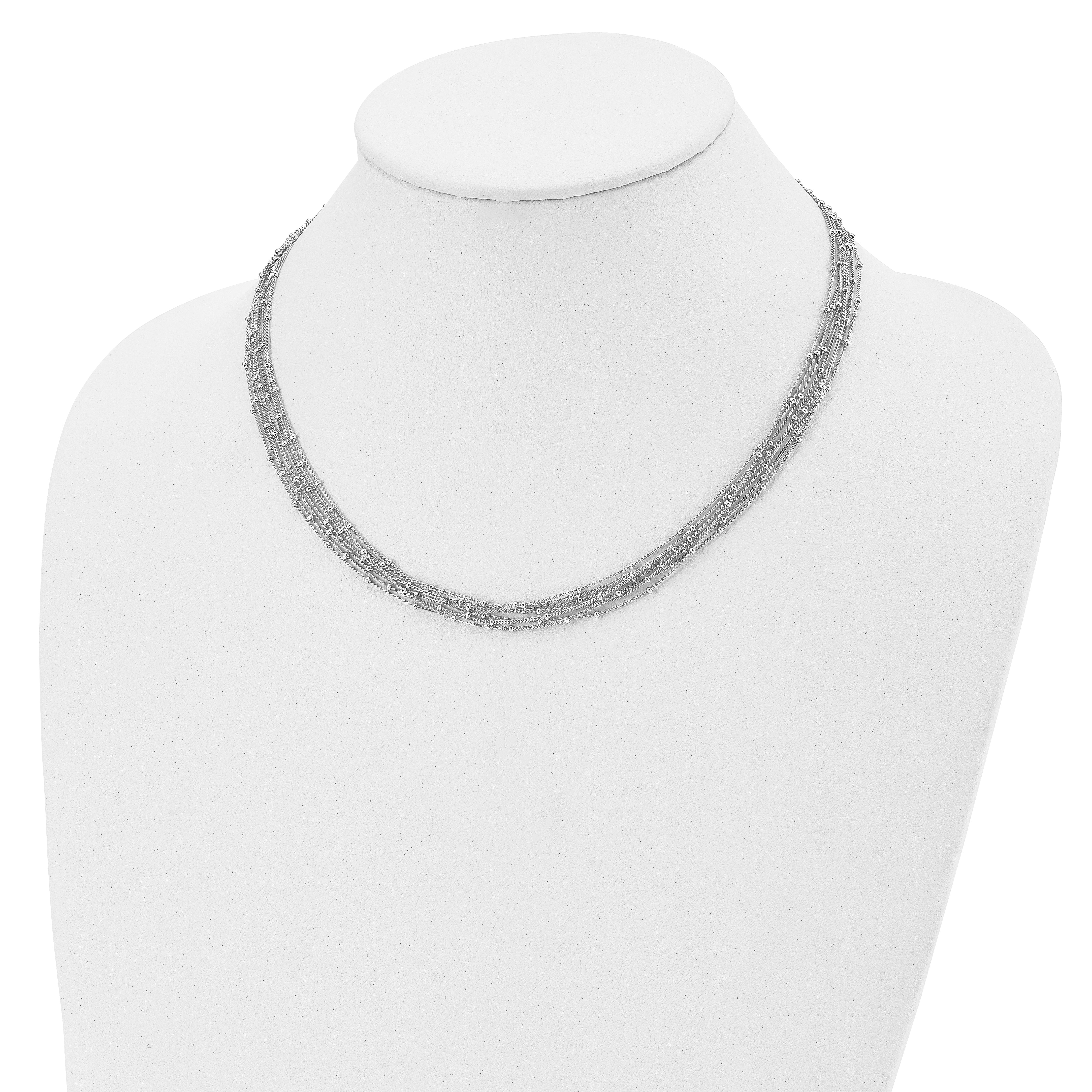 Sterling Silver Seven Strand Beaded Necklace