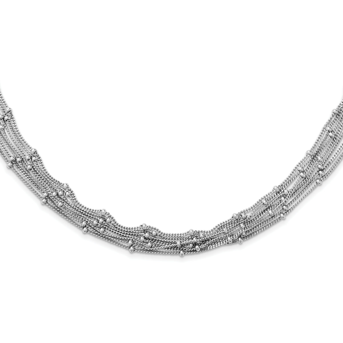 Sterling Silver Seven Strand Beaded Necklace