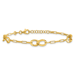 Sterling Silver Gold-plated Fancy Link with 1in ext. Bracelet