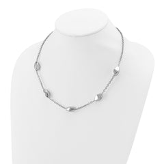 Sterling Silver Rhodium-plated Polished with 1.5in ext. Necklace