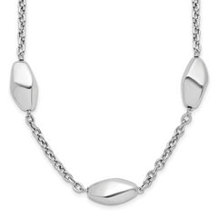 Sterling Silver Rhodium-plated Polished with 1.5in ext. Necklace