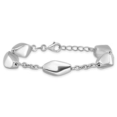 Sterling Silver Rhodium-plated Polished with .75in ext. Bracelet