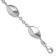 Sterling Silver Rhodium-plated Polished with .75in ext. Bracelet