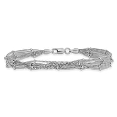 Sterling Silver Seven Strand Beaded Bracelet