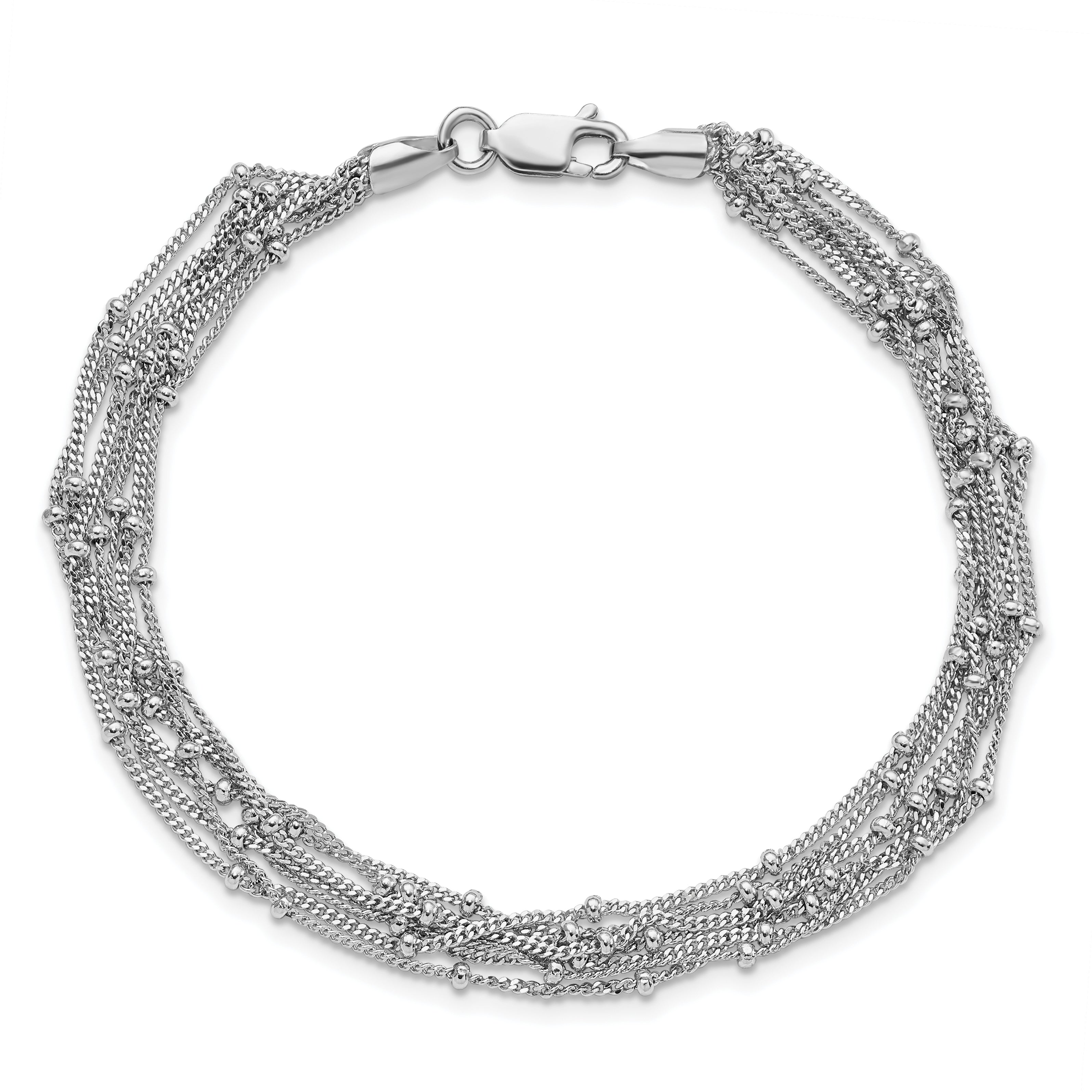 Sterling Silver Seven Strand Beaded Bracelet