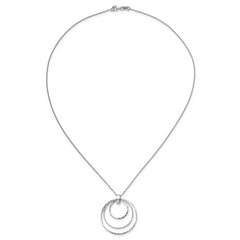 Sterling Silver Rhodium-plated D/C Circles Necklace