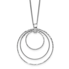 Sterling Silver Rhodium-plated D/C Circles Necklace