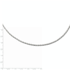 Sterling Silver Diamond-cut Beaded Necklace w/2in ext