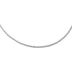 Sterling Silver Diamond-cut Beaded Necklace w/2in ext