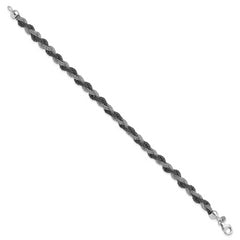 Sterling Silver Ruthenium Twisted Mesh Bracelet