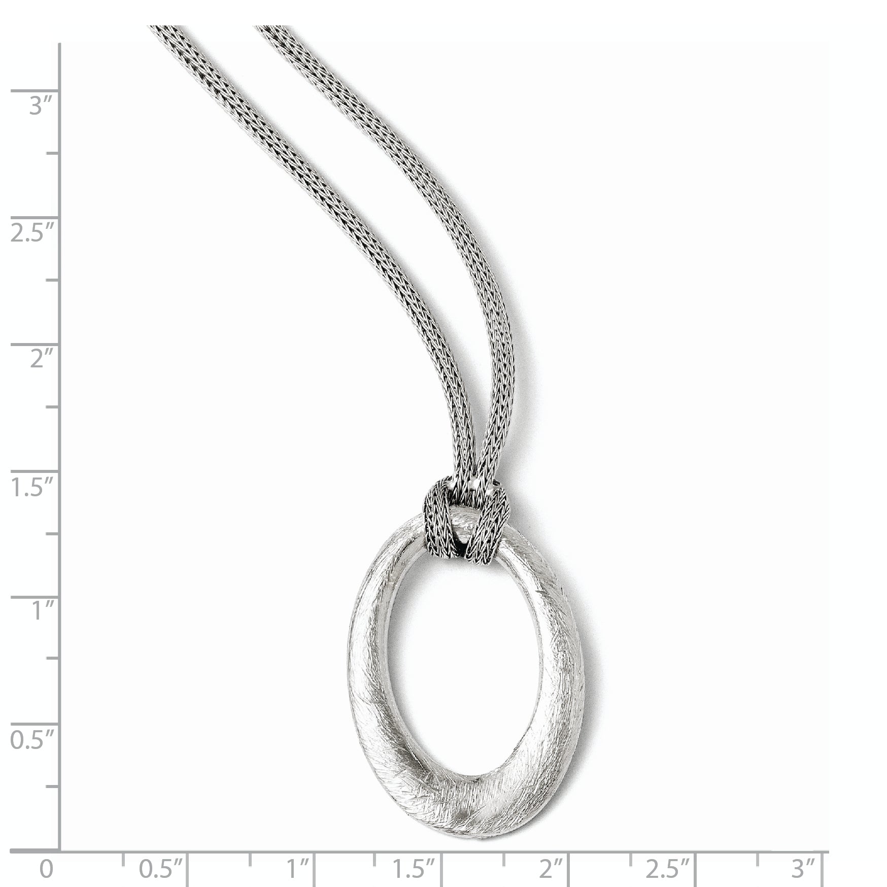 Sterling Silver 925 Mesh Necklace with Scratch Finish and Extender