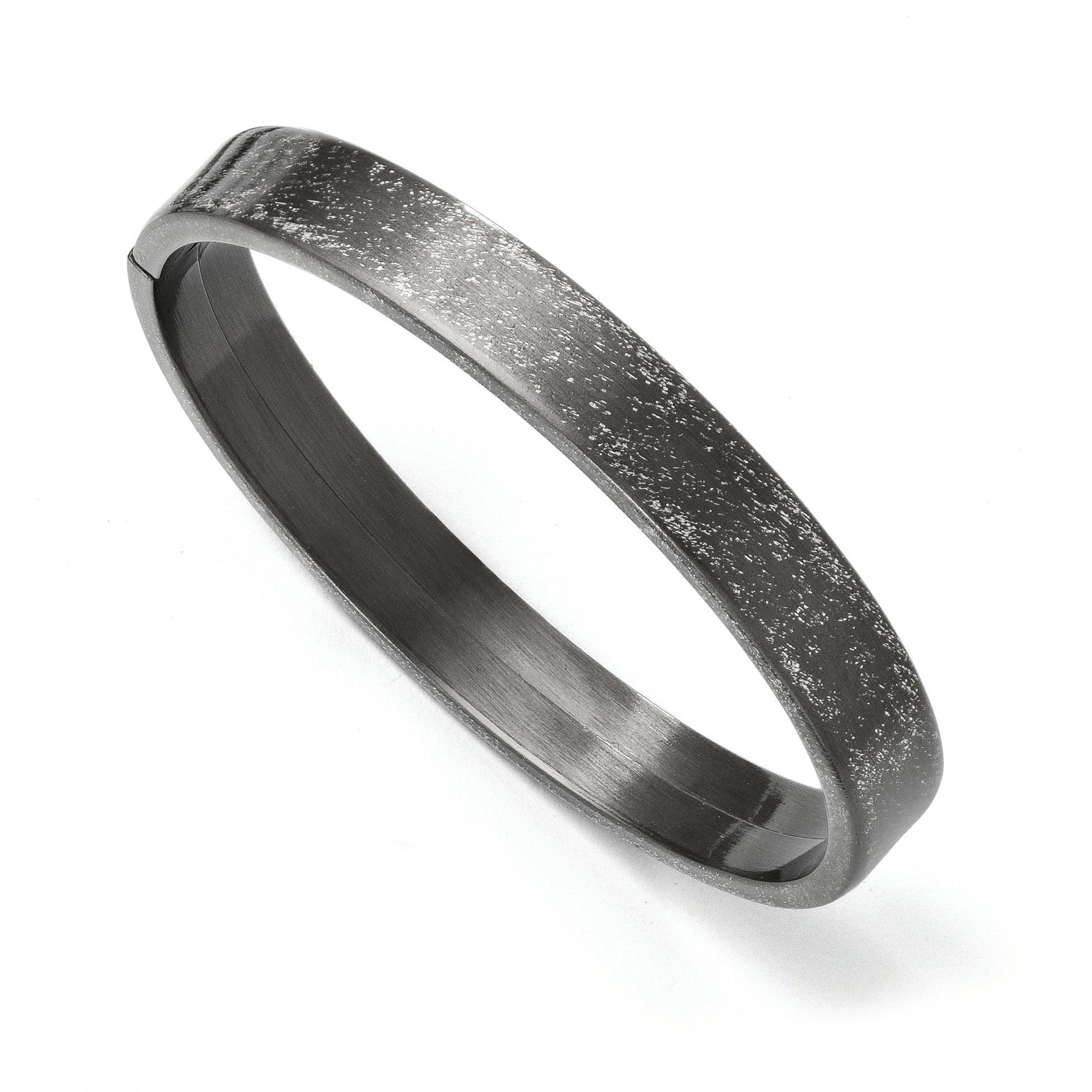 Sterling Silver Ruthenium-plated Flexible Bangle