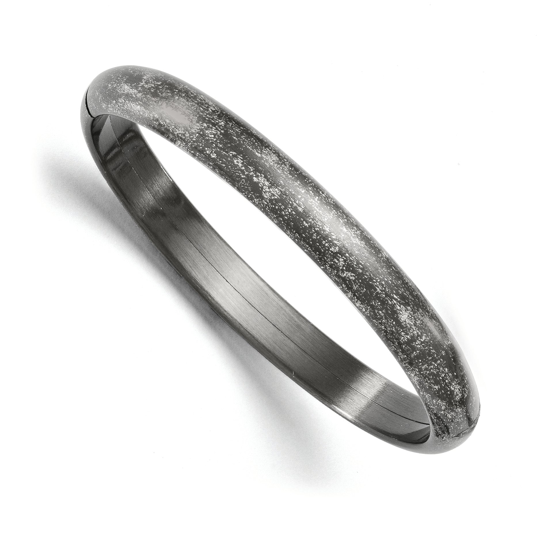 Sterling Silver Ruthenium-plated Flexible Bangle