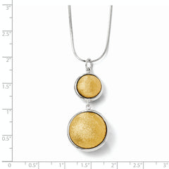 Sterling Silver Gold-plated Polished & Laser Textured Pendant