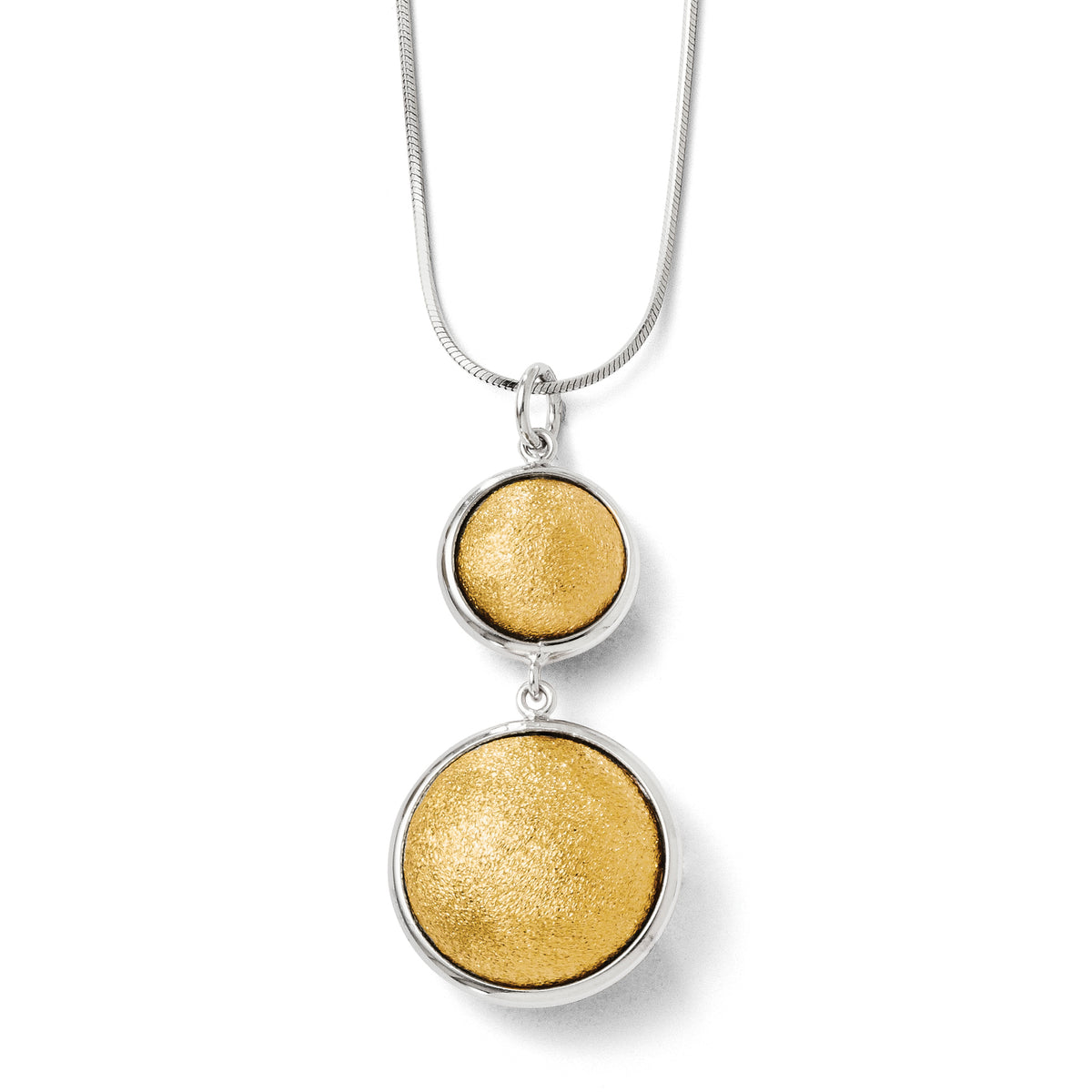 Sterling Silver Gold-plated Polished & Laser Textured Pendant