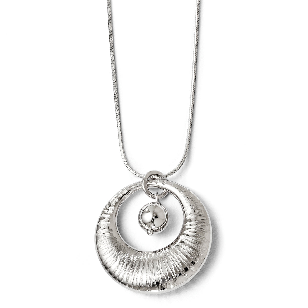 Sterling Silver Polished & Textured Pendant