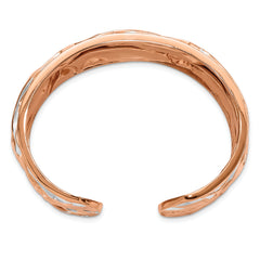 SS Rose Gold-plated Medium Domed Scrunch Bangle