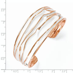 SS Rose Gold-plated Medium Tappered Scrunch Bangle