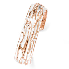 SS Rose Gold-plated Small Domed Scrunch Bangle