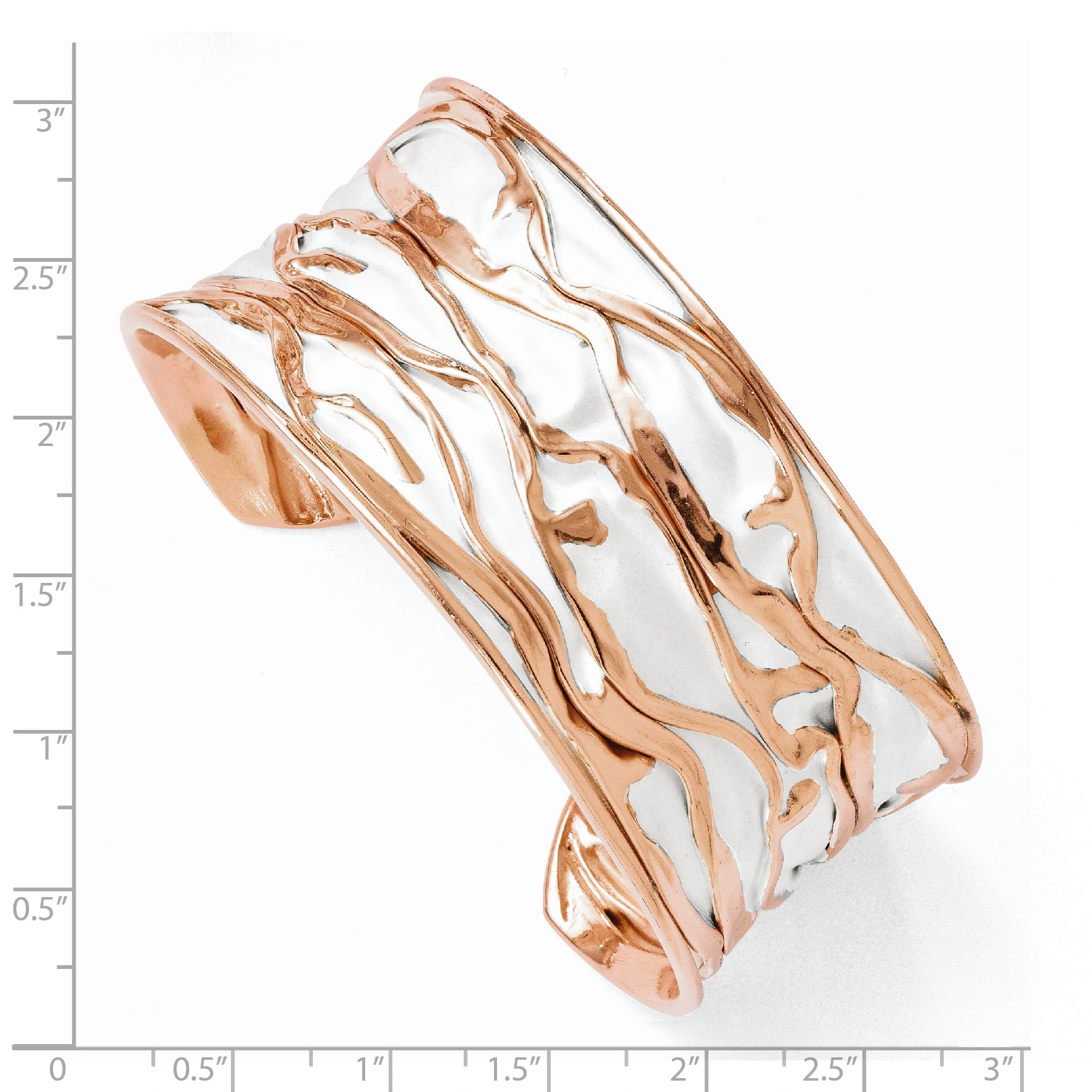 SS Rose Gold-plated Large Concave Scrunch Bangle