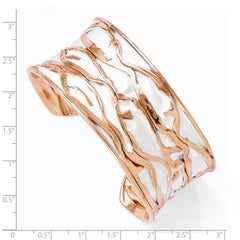 SS Rose Gold-plated Large Concave Scrunch Bangle