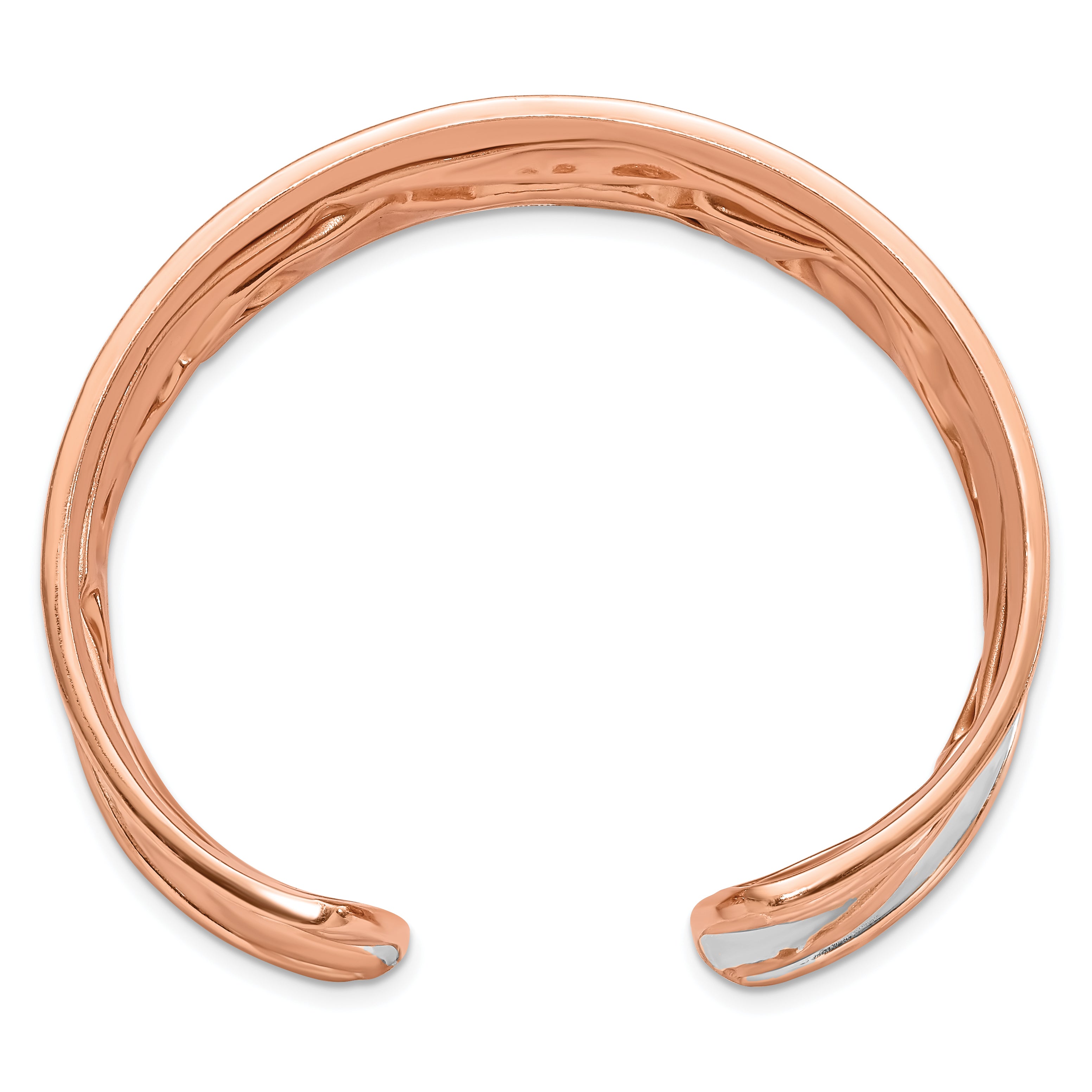 SS Rose Gold-plated Small Concave Scrunch Bangle