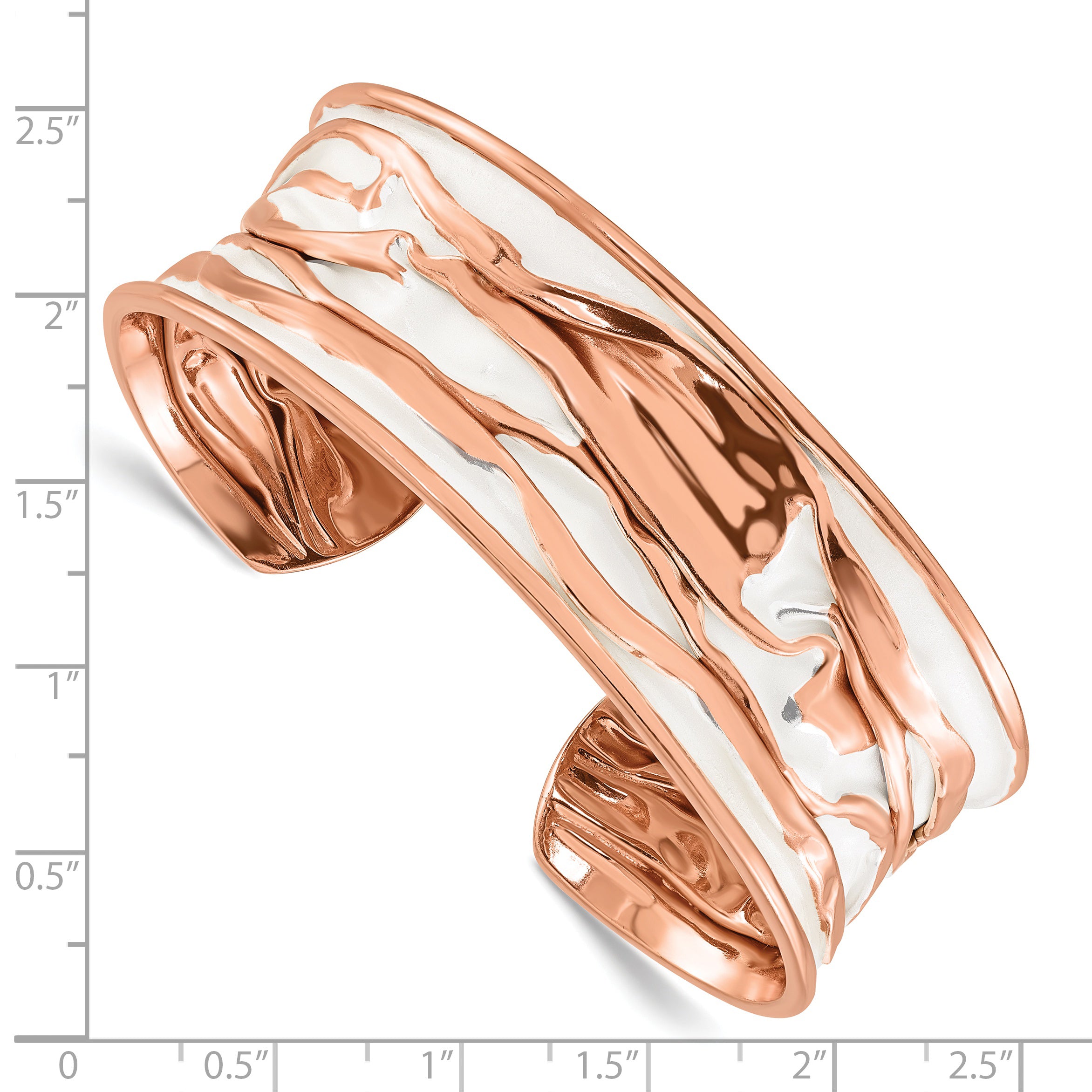 SS Rose Gold-plated Small Concave Scrunch Bangle