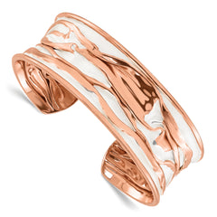 SS Rose Gold-plated Small Concave Scrunch Bangle