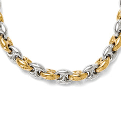 Sterling Silver Gold-tone 18k Flash Plated Link Necklace