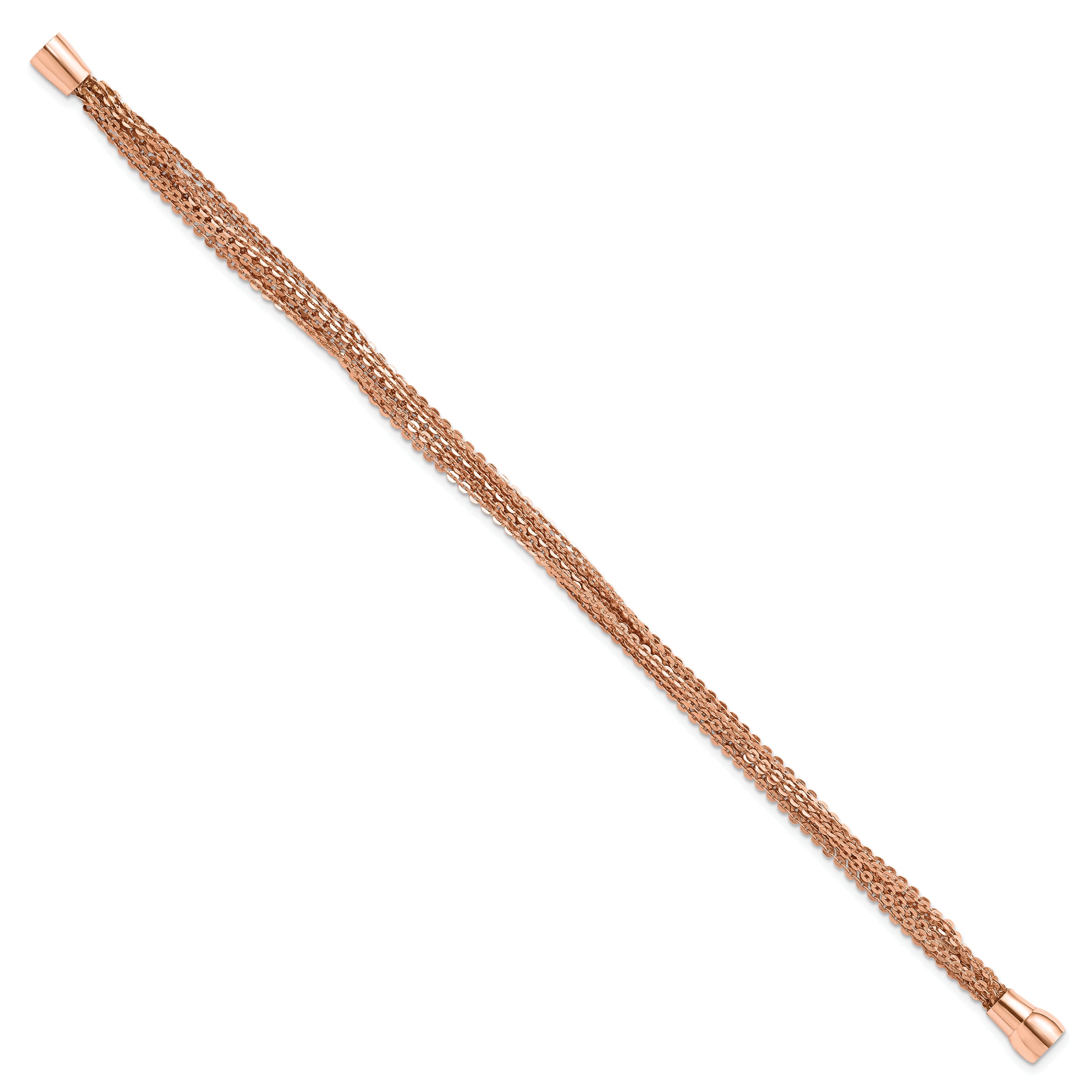 Sterling Silver Rose Gold-plated Multi Strand Bracelet