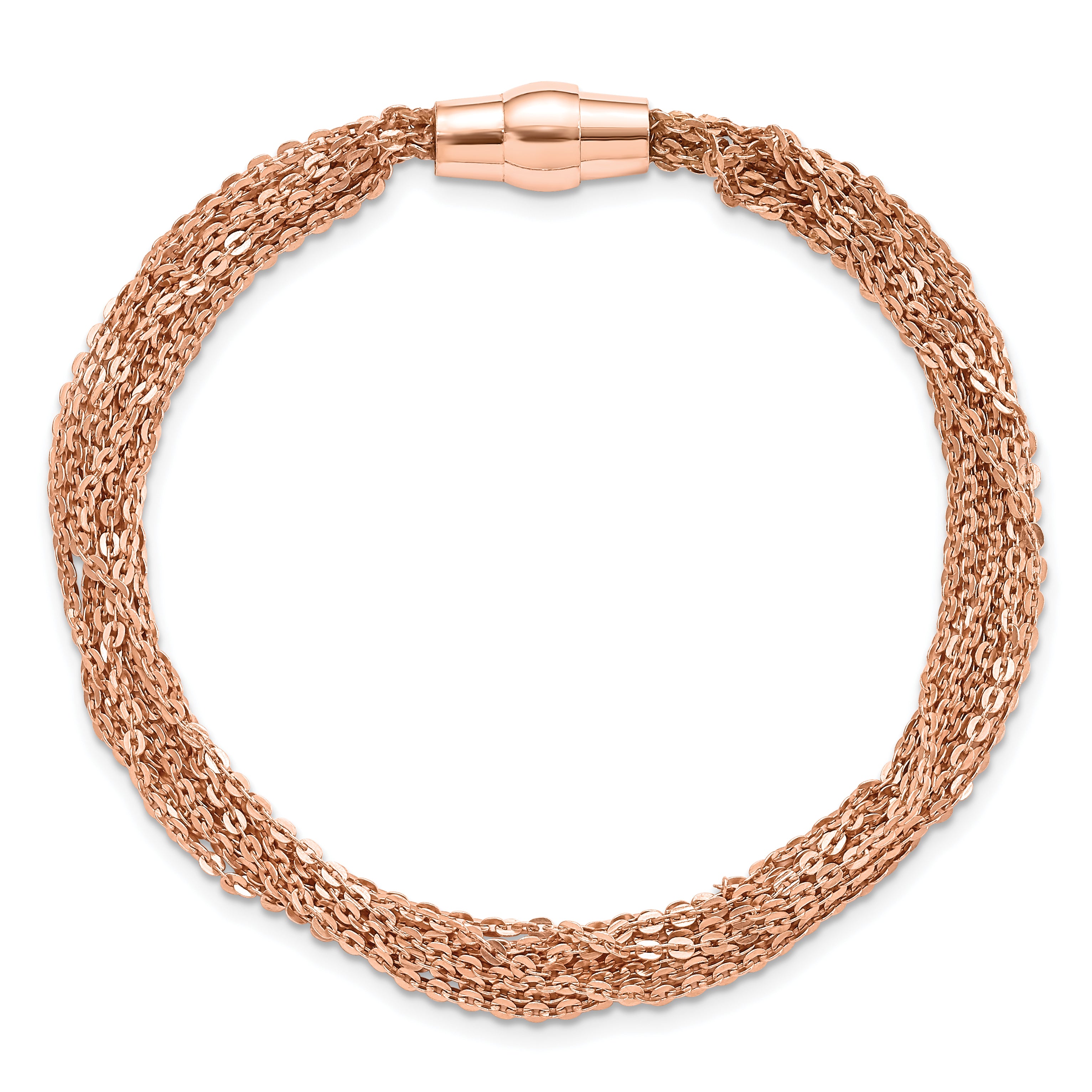 Sterling Silver Rose Gold-plated Multi Strand Bracelet