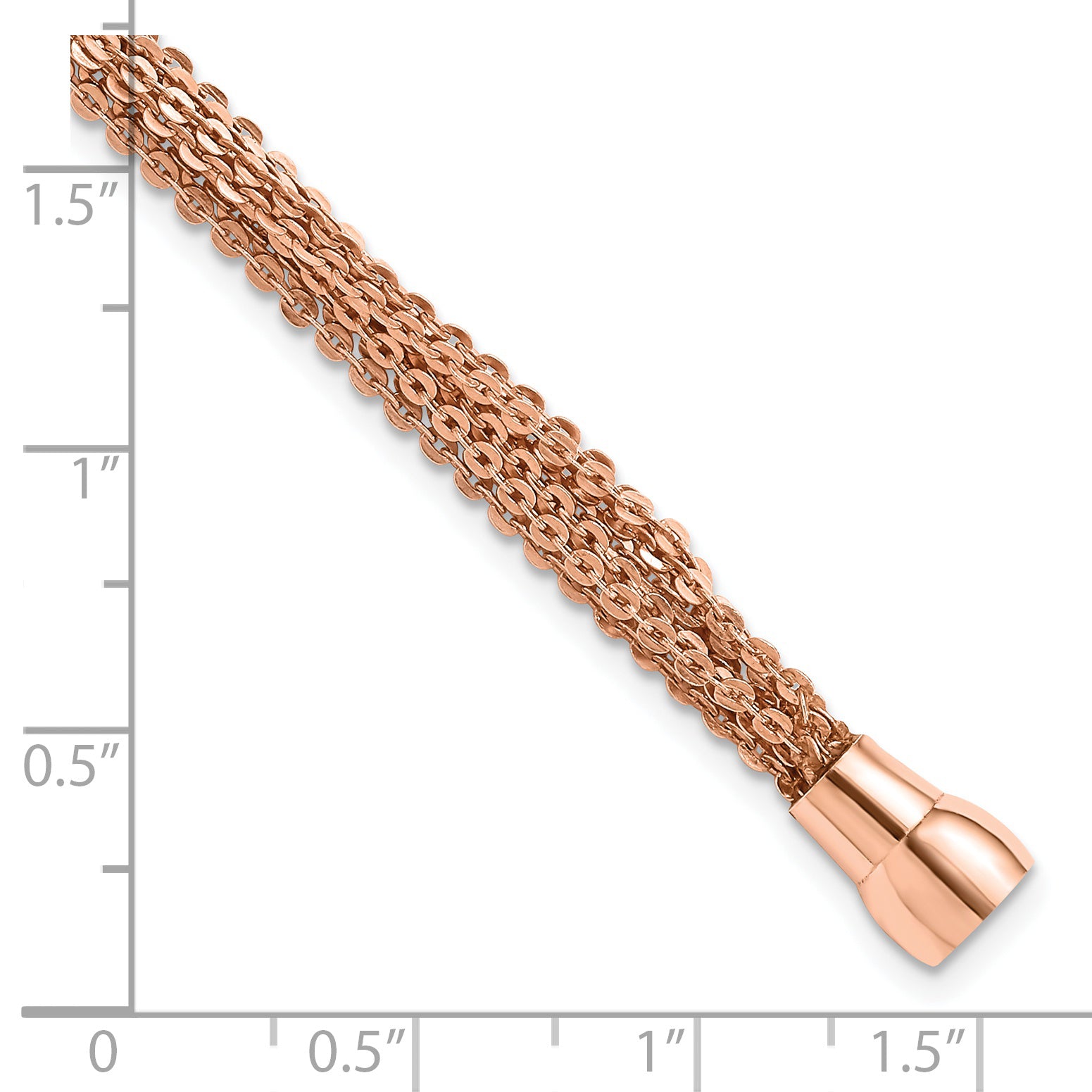 Sterling Silver Rose Gold-plated Multi Strand Bracelet