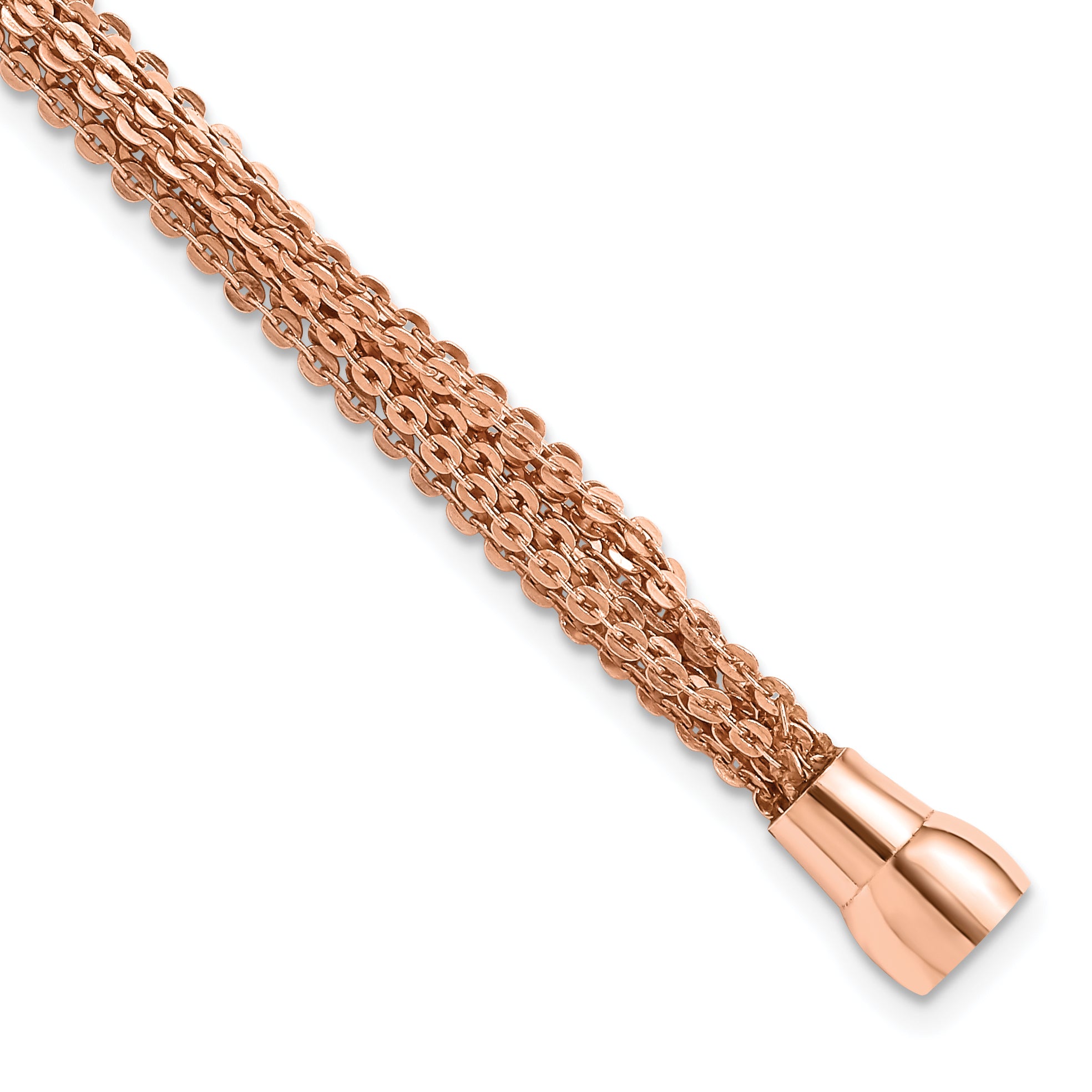 Sterling Silver Rose Gold-plated Multi Strand Bracelet