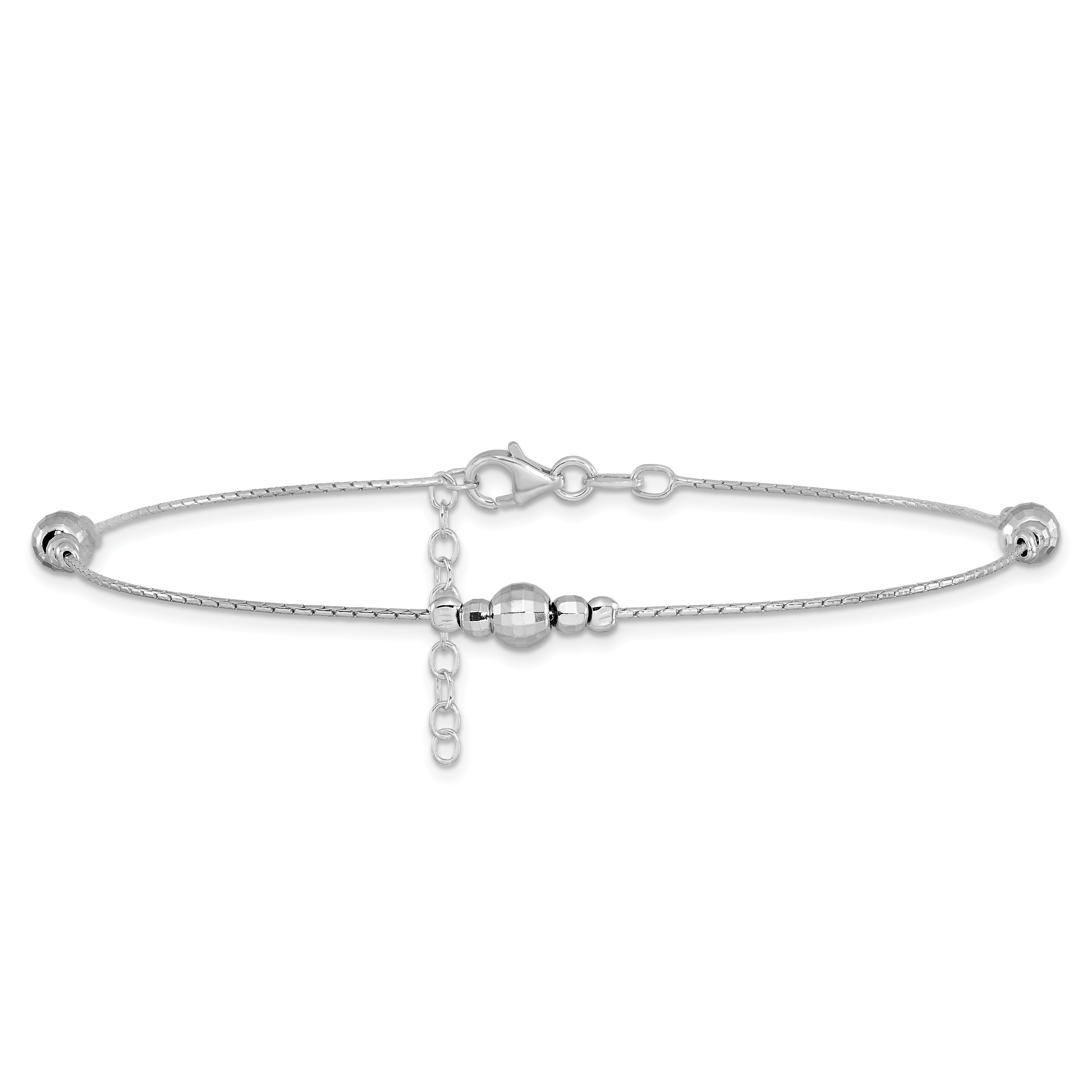 Sterling Silver Polished w/1in ext. Anklet