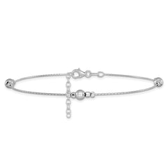 Sterling Silver Polished w/1in ext. Anklet