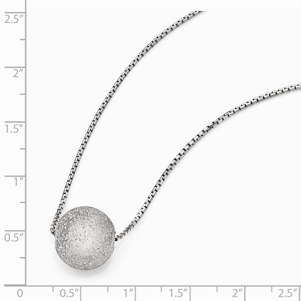 Leslie's SS Radiant Essence Rhodium-plated Necklace w/2in ext