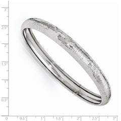 SS Radiant Essence Rhodium-plated D/C Slip On Bangle