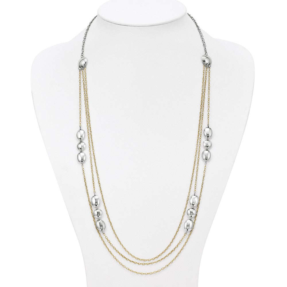 Leslie's Sterling Silver Gold-tone Flash 24k Plated Polished Necklace