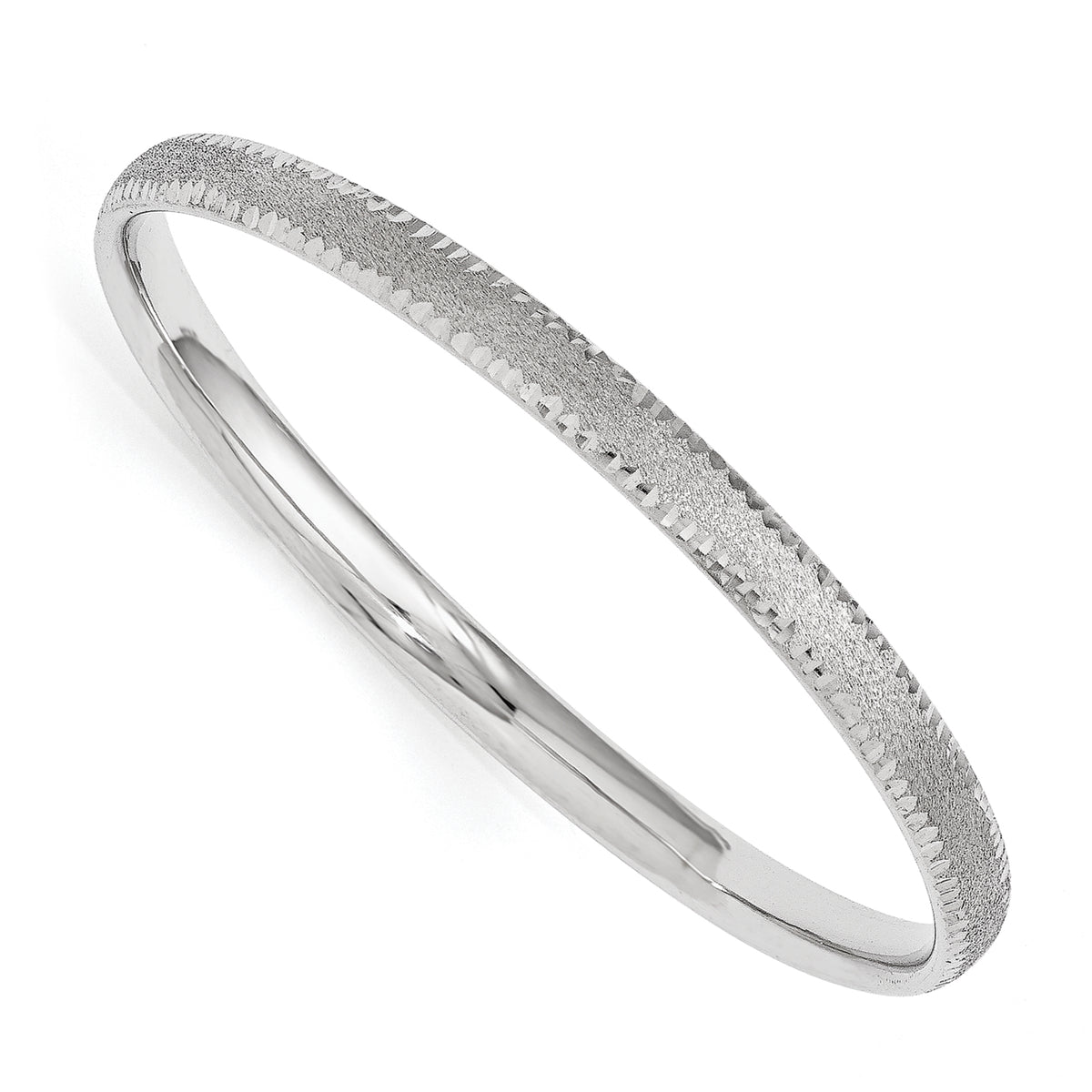 SS Radiant Essence Rhodium-plated Brushed and D/C Bangle