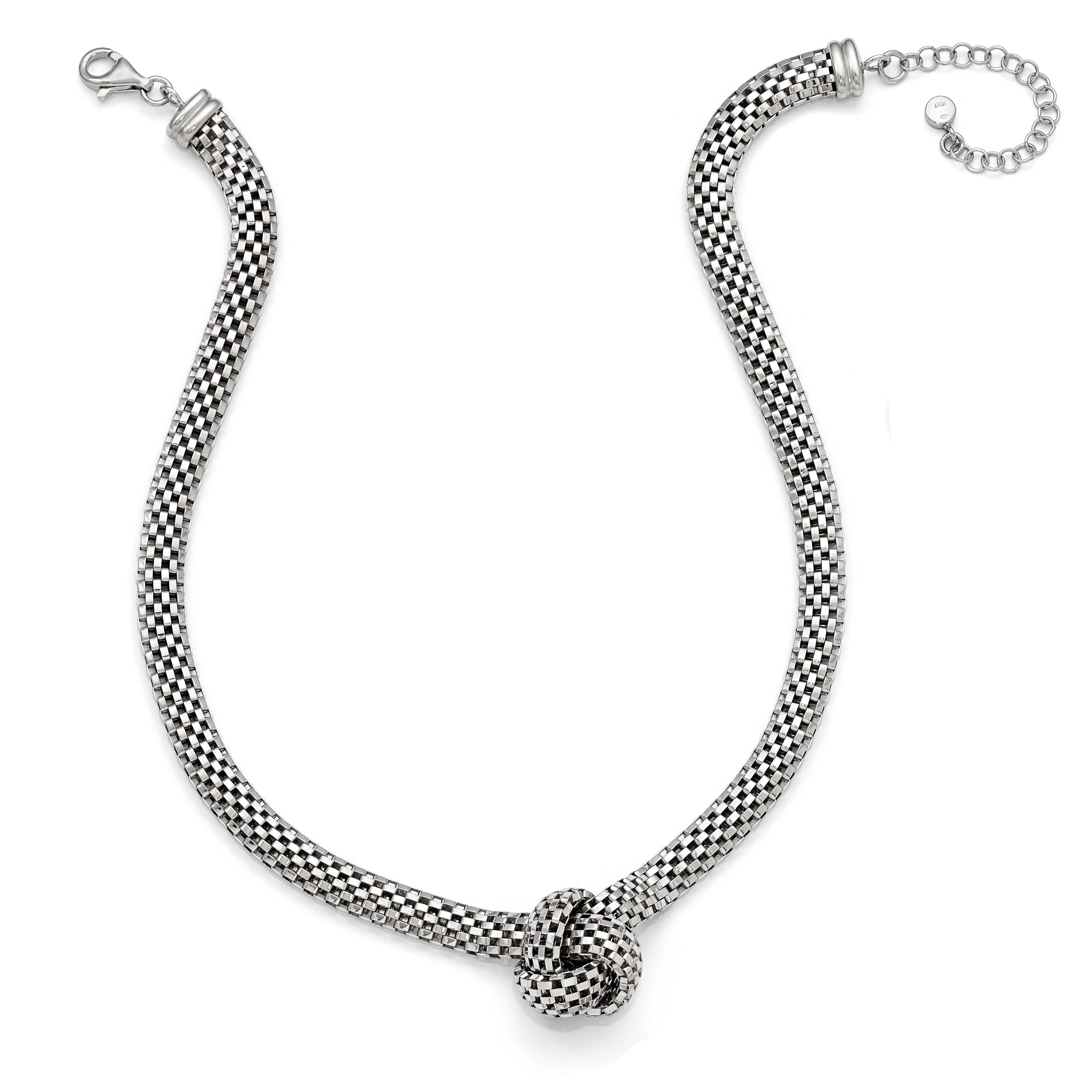 Sterling Silver Ruthenium-plated Necklace w/2in ext