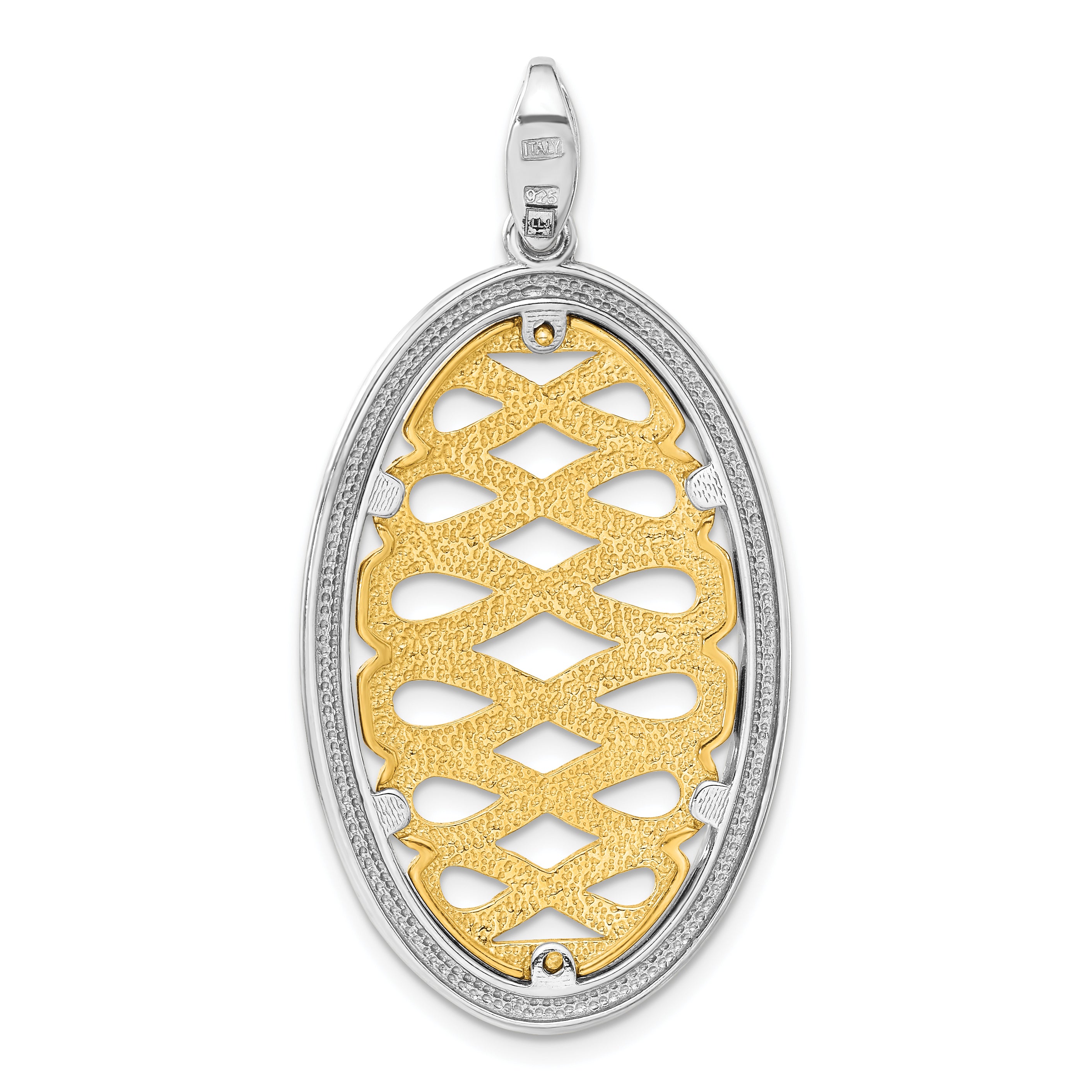 Leslie's Sterling Silver Gold-tone Flash 24k Plated Pendant