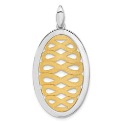 Sterling Silver 24k Flash Gold-Plated Oval Pendant